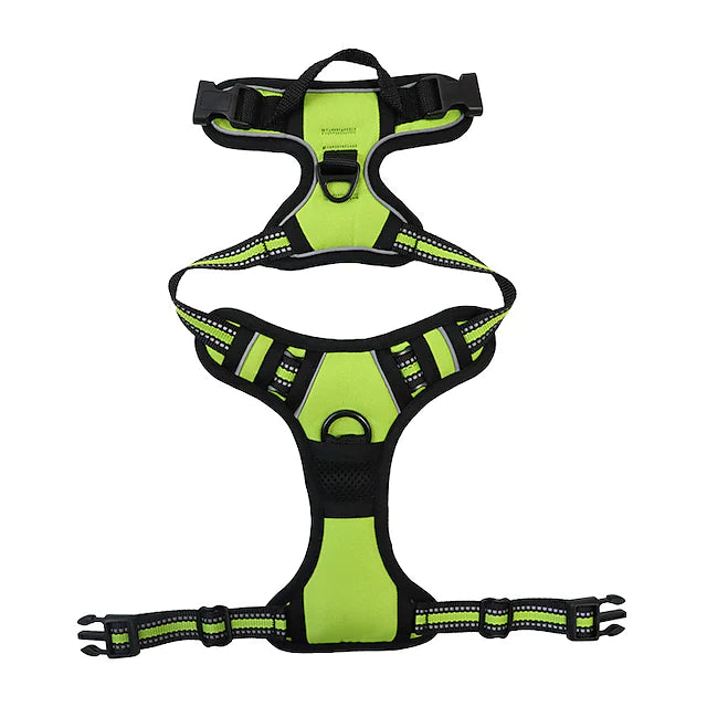 Heavy-duty Adjustable Reflective Vest-style Breathable Dog Harness