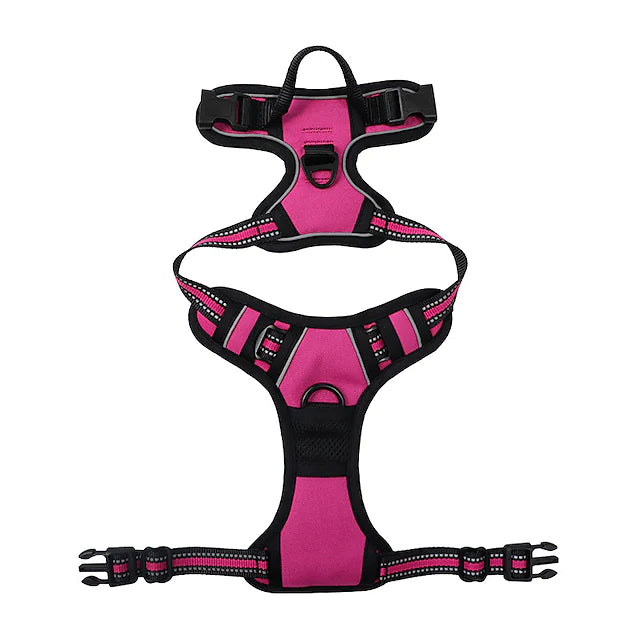 Heavy-duty Adjustable Reflective Vest-style Breathable Dog Harness