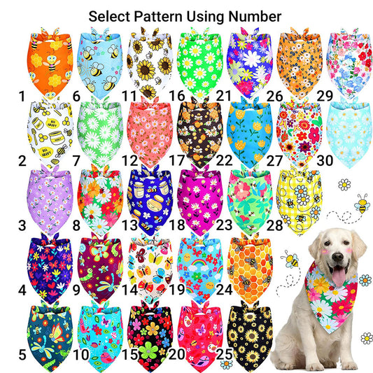 Cute Flower Pattern Dog Bandanas